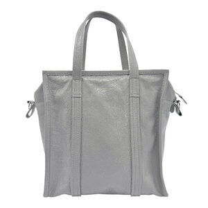 Balenciaga Bazaar Shopper Shoulder Bag Grey Leather